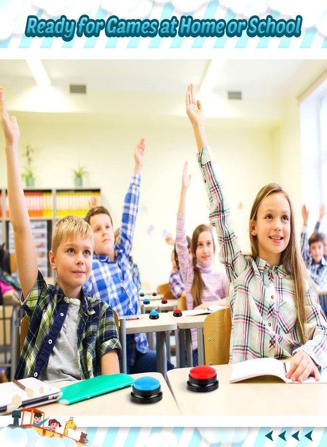 جيريفي مجموعة جيريفاي المكونة من 12 جهاز تنبيه صوتي قابل للتسجيل، مناسبة للتعلم، مع أصوات وأضواء، مثالية لعروض الألعاب، والفصول الدراسية، والتواصل، والألعاب العائلية، والدراسة، والمسابقات المكتبية، باللونين الأحمر والأزرق. - Image 3